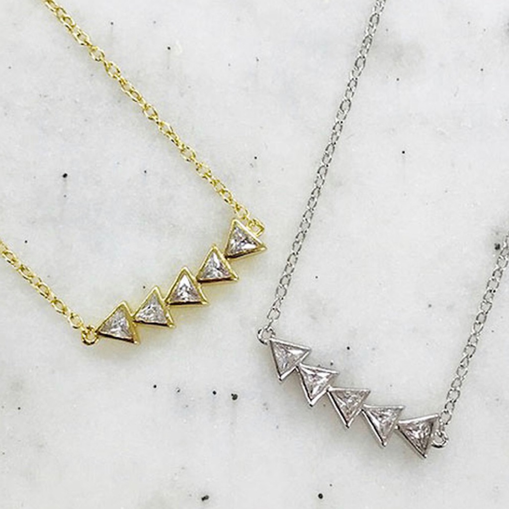 Cubic Zirconia Trillions Necklace,Nwt